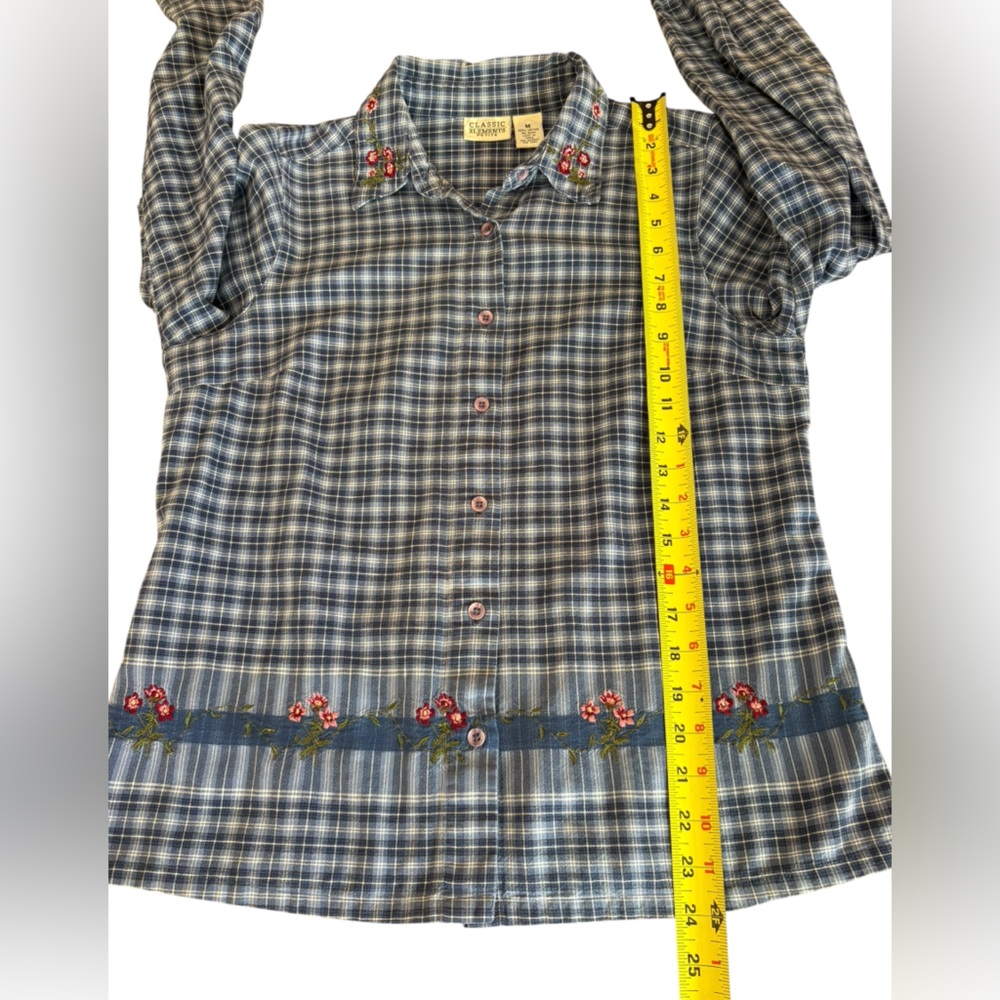 Classic Elements Plaid Button Down Top Long Sleev… - image 8